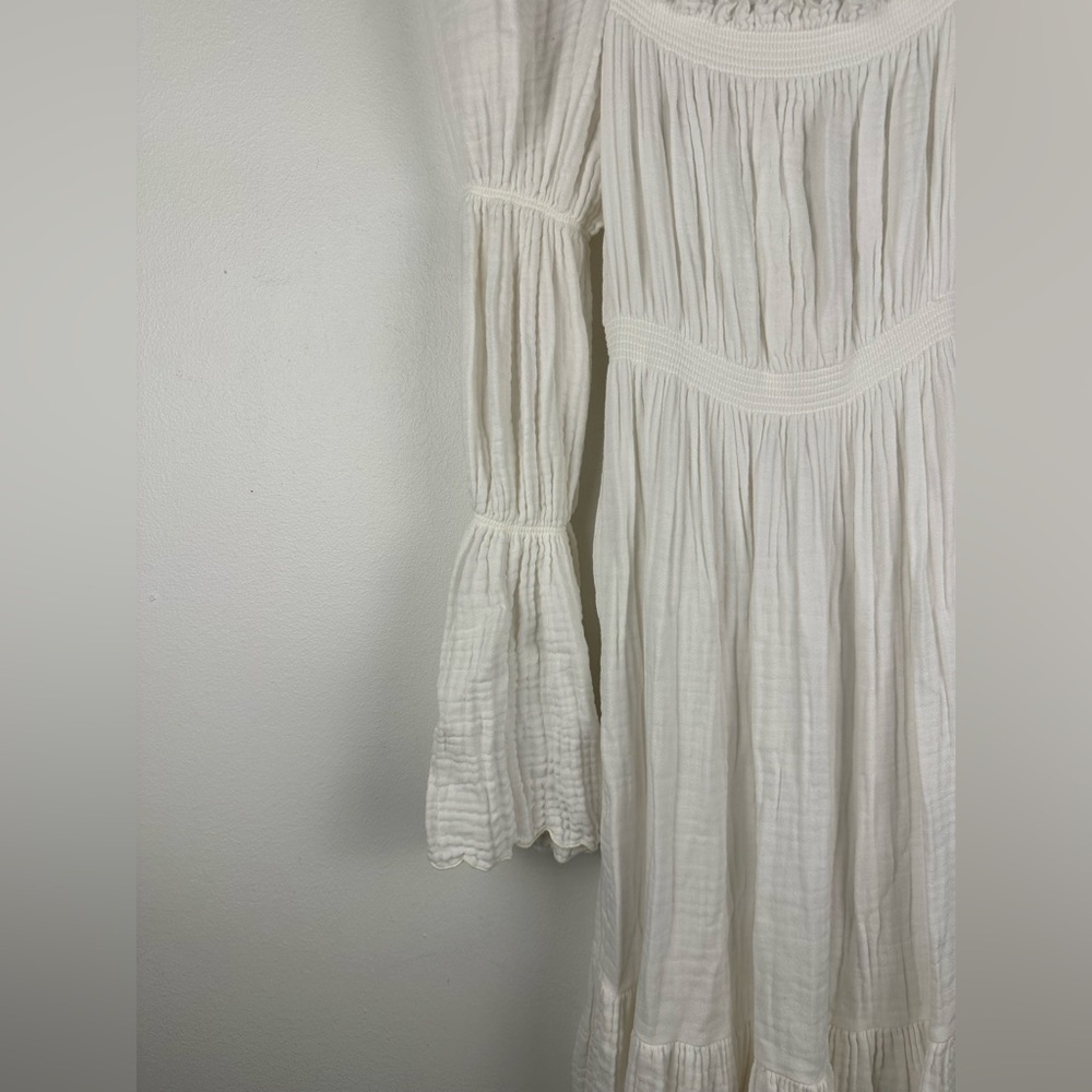 NOTHING FITS BUT Seine Maternity Gown Cotton Gauze Nursing Off Shoulder Sz S/M - Picture 5 of 12